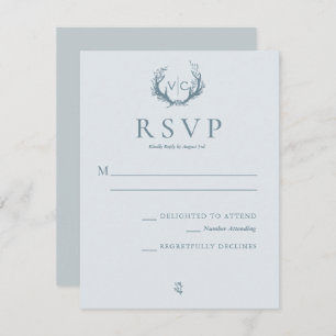 Cartão RSVP Rastreadores Russos com Fraço Floral   VP de Casam