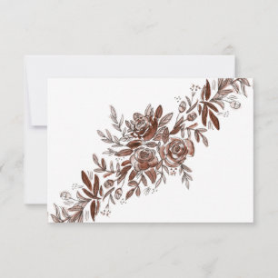 Cartão RSVP Reação de casamento de rosas rosa com seleção de r