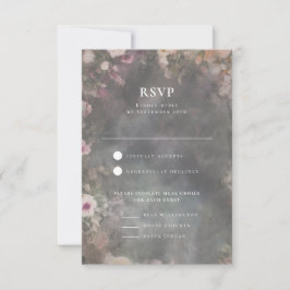 Cartão RSVP Recepção de casamento Romântica Romântica Escura