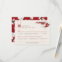 Red Cherry Blossoms Sakura Nadou Casamento Asiátic