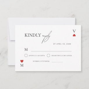 Cartão RSVP Redenção de Casamento Stylish Script Vegas Casino