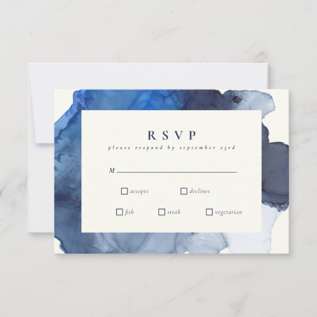 Cartão RSVP Refeição De Casamento Por Aquarela De Abstrato Ind (Frente)