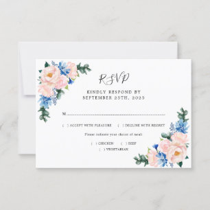 Cartão RSVP Refeições Geométricas De Casamento Rosa-Rosa-Blush