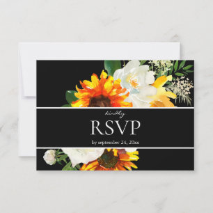 Cartão RSVP Refeições - Preto