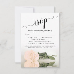 Cartão RSVP Refletindo Casamento Elegante Rosa Laranja Pálido 
