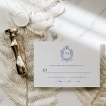 Cartão RSVP Regal Blue | Vintage Casamento-Quadro Barroco<br><div class="desc">Esses cartões de resposta rsvp elegantes e luxuosos apresentam um quadro artístico de linha vintage com estilo barroco ornamentado. O design é azul sobre um simples fundo branco. A caligrafia moderna e o texto clássico, juntamente com suas iniciais ou monograma, fazem disso uma opção clássica, ainda que atualizada, do cartão...</div>