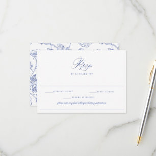 Cartão RSVP Regency Blue Comida Allergy Diet