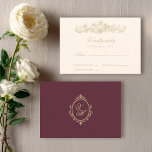 Cartão RSVP Regency Garden Vintage Classic Romantic Wedding<br><div class="desc">Complete your Regency Era wedding suite with this Pride and Prejudice inspired RSVP card, designed to pair beautifully with your Jane Austen garden party invitation. Featuring delicate vintage florals, refined script typography, and a timeless layout, this elegant reply card captures the romance of an English countryside manor celebration. Perfect for...</div>