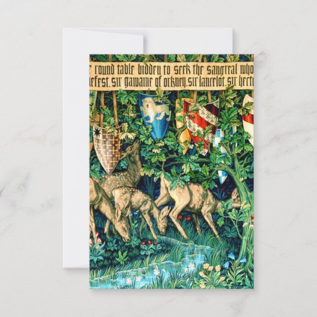 Cartão RSVP Rei Medieval Arthur William Morris (Frente)