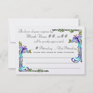 Cartão RSVP Relator de parecer Peacocks (Cartão de resposta)