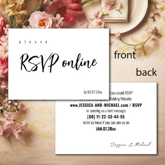 Cartão RSVP Responda 💍 Elegante Minimalista ONLINE