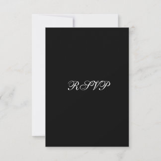 Cartão RSVP Responda Evento de Festa Preto e Branco