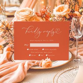 Cartão RSVP Responda gentilmente à caligrafia de Verona Sunset