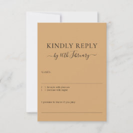 Cartão RSVP Responda por Favor Casamento Burly Wood Areia Assi