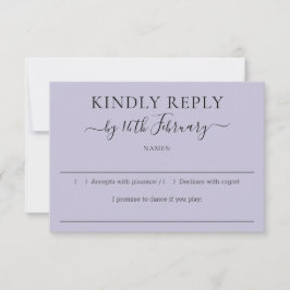 Cartão RSVP Responda por Gentileza Casamento Lilás Roxo Lavand
