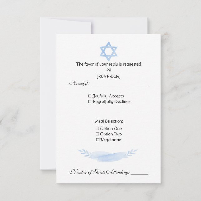 Cartão RSVP Response Card (Frente)