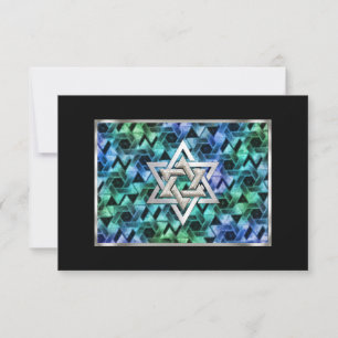 Cartão RSVP Response Card Bar Mitzvah Star of David