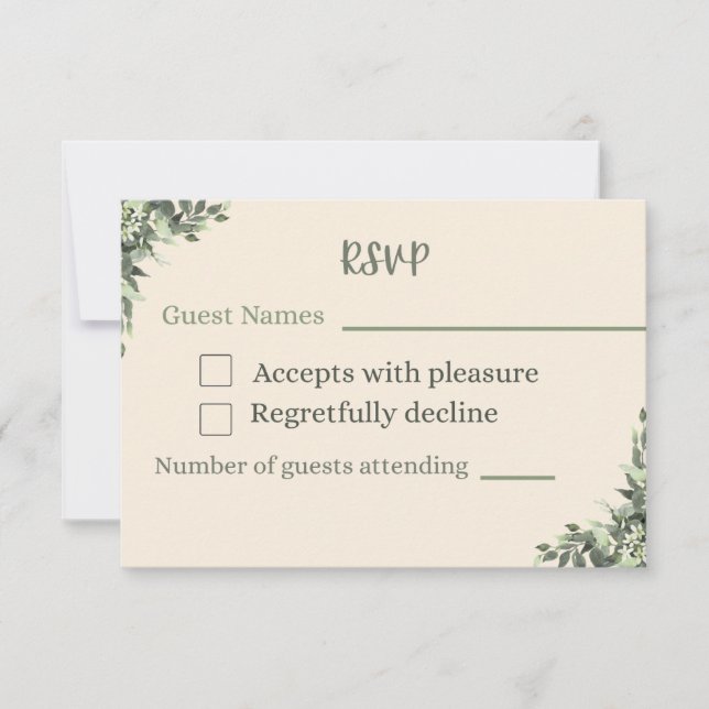 Cartão RSVP Response card wedding  (Frente)