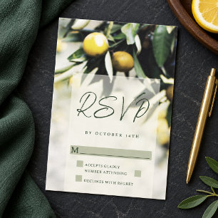 Cartão RSVP Respostas de Convidado de Casamento Toscano Limões