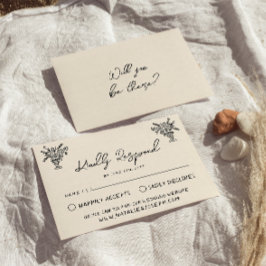 Cartão RSVP Retro Mão Escrita Desenhada Bold Quirky Casamento
