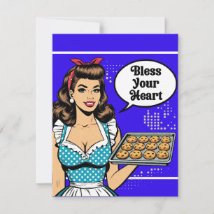 Cartão RSVP Retro Pinup_ Bless Your Heart