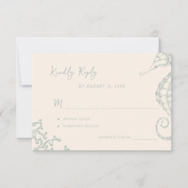Cartão RSVP Retro whimsical script beach destination wedding