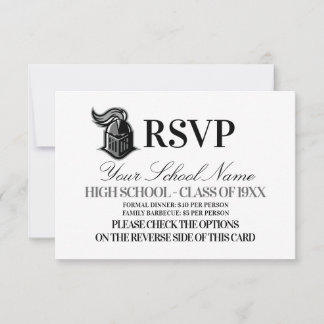 Cartão RSVP Reunião de Classe de Mascote Escolar