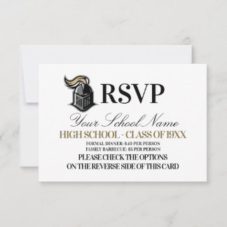 Cartão RSVP Reunião de Classe de Mascote Escolar