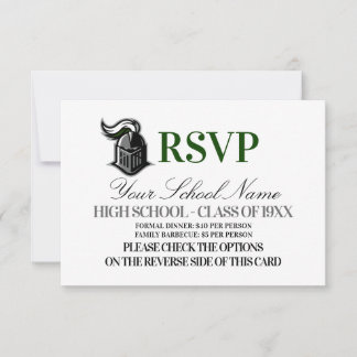 Cartão RSVP Reunião de Classe de Mascote Escolar
