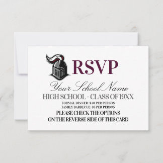 Cartão RSVP Reunião de Classe de Mascote Escolar