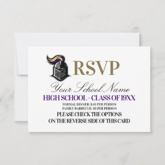 Cartão RSVP Reunião de Classe de Mascote Escolar