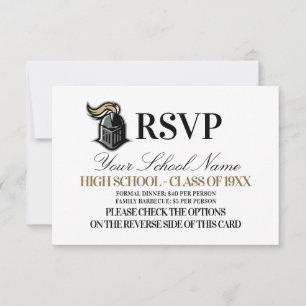 Cartão RSVP Reunião de Classes de Mascotes Escolares