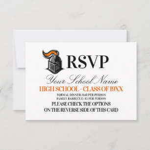 Cartão RSVP Reunião de Classes de Mascotes Escolares