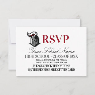 Cartão RSVP Reunião de Classes de Mascotes Escolares