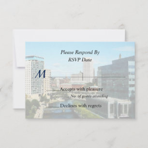 Cartão RSVP RI - Providence RI Skyline