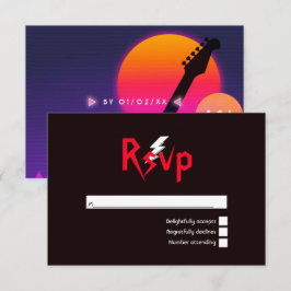 Cartão RSVP Rock and Roll Wedding