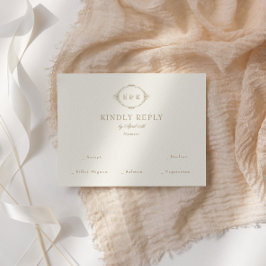 Cartão RSVP Romantic Baroque Ornate Frame Wedding