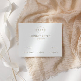 Cartão RSVP Romantic Baroque Ornate Frame Wedding