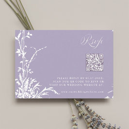 Cartão RSVP Romantic Botanical Arch Garden Lavender Wedding