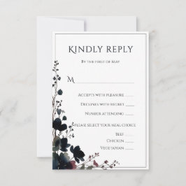 Cartão RSVP Romantic Floral Wedding Soft Elegant