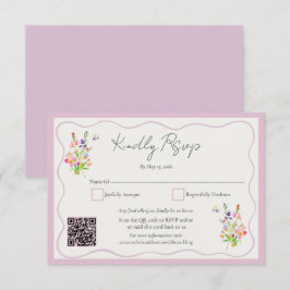 Cartão RSVP Romantic Garden Floral Wedding