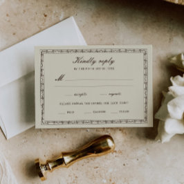 Cartão RSVP Romantic Western Ranch Wedding