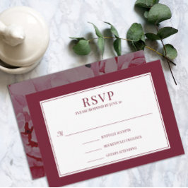 Cartão RSVP Romântico de Casamento Romântico Elega