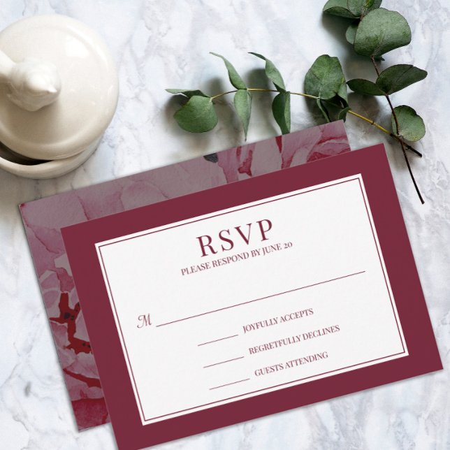 Cartão RSVP Romântico de Casamento Romântico Elega (Elegant Rose Pink Romantic Wedding RSVP Card)