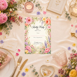 Cartão RSVP Romântico Jardim Secreto Florido Casamento