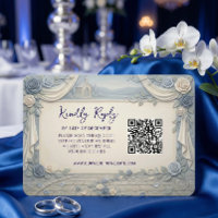 Rosa Azul Empoeirado Código QR Casamento