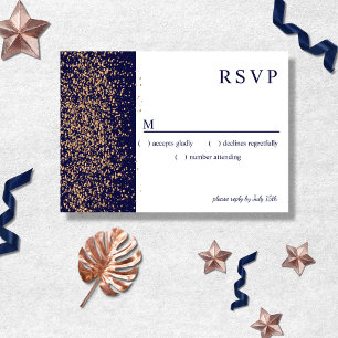 Cartão RSVP Rosa de Marinho-romântico Dourado Stardust