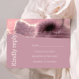 Cartão RSVP Rosa de Mauve Dusty moderno e simples
