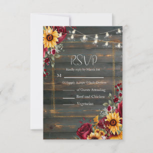 Cartão RSVP Rosa e Aster Wedding