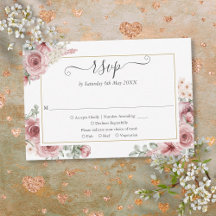 Rosa Empoeirado Floral Elegante Script